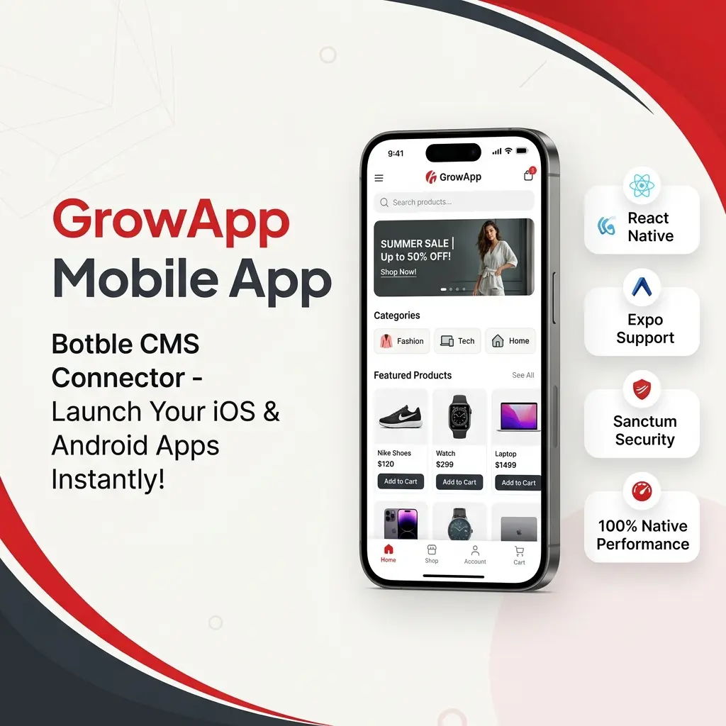 Botble eCommerce Store into a Premium Native Mobile App Instantly